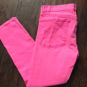 Hot pink J. Crew toothpick jeans